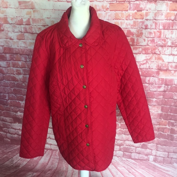 Appleseed's Jackets & Coats Appleseeds Red Quilted Puffer Car Coat